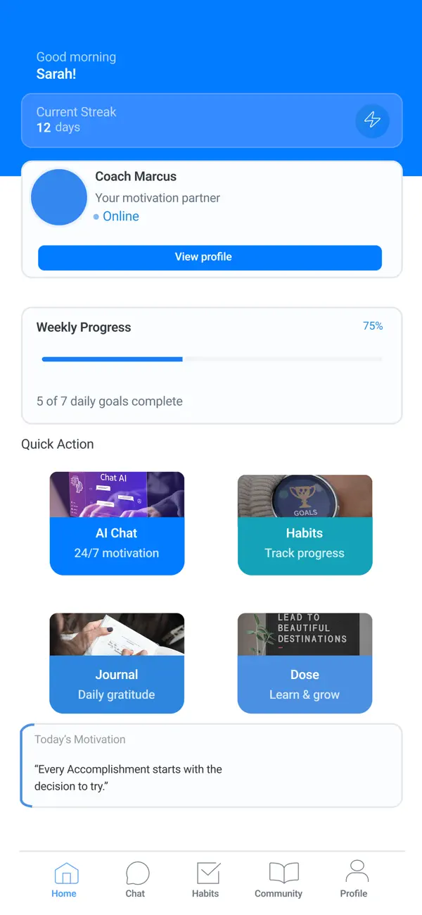 MotivateYou app screenshot
